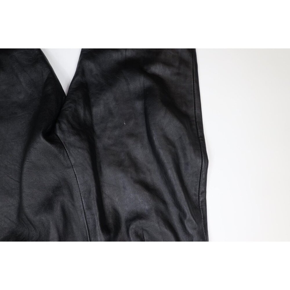 Vintage 90s Streetwear Womens 4 Distressed Soft Lambskin Leather Pants Black - Picture 15 of 15